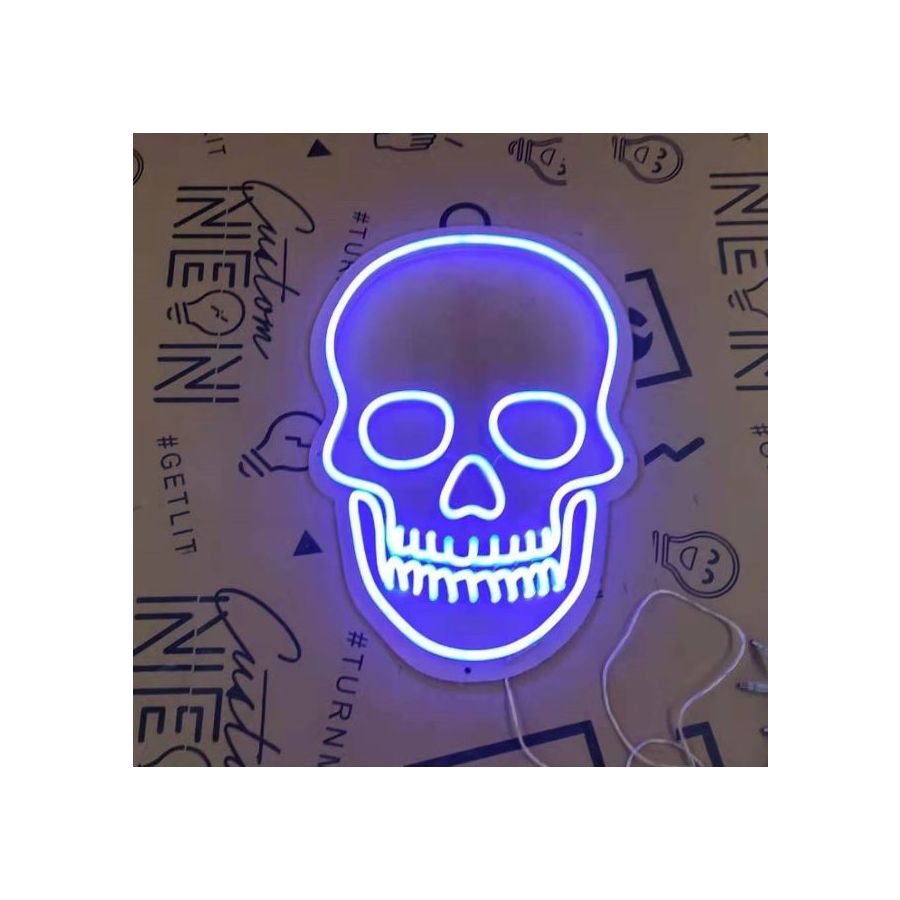 Skull Neon Sign  LED Neon Sign Wall Decor Custom Neon Sign Party Decor Head Neon Sign Skull sign  Skull Art  Rock neon