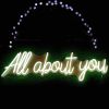 All About You Faux Neon Sign for beauty salons, cafes or home décor - photo from CustomNeon.com