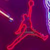 Basketball player neon art in red LED neon flex from Custom Neon