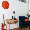 Basketball Name Sign in LED neon flex shown on a white brick wall - from CustomNeon.com