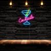 Pink Cocktails sign with martini glass in LED neon flex - by Custom Neon®