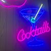 Pink and Blue cocktails martini glass Custom Neon® sign 