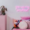 You Are my Sunshine Wall Sign in cotton candy pink LED neon flex on a white acrylic backboard - by CUSTOM NEON® 