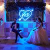 Personalized LED Neon Heart Sign with an Arrow and Your Initials - photo from CustomNeon.com