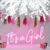 It's a Girl Pink Neon Sign for Welcome Baby / Sip & See Parties - photos from CustomNeon.com