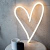 Neon Heart Light for Tabletop or Wall Mounting shown in white - photo from CustomNeon.com
