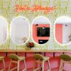 Not a Mirage! light red LED neon sign on a painted wall above mirrors - CUSTOM NEON™ x SOMERLED COLLECTION