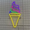 Custom Neon® Soft Serve Ice Cream Sign in purple, pink, green, blue and yellow