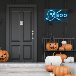 Cute Ghost Halloween Neon Light | Halloween Boo Sign by Custom Neon