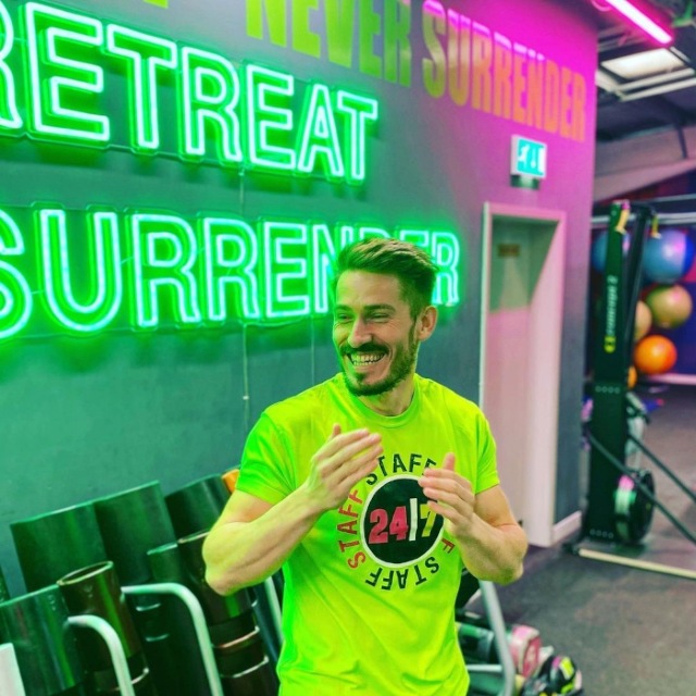 Never Retreat Never Surrender green Custom Neon® motivational gym sign @247fitnessyork @247fitnessgym