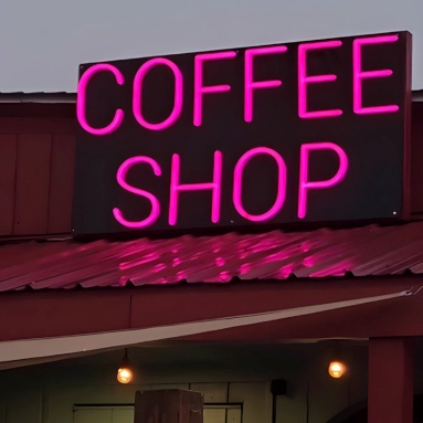 Custom Neon® Coffee Shop waterproof roof sign @atasteofsunrise