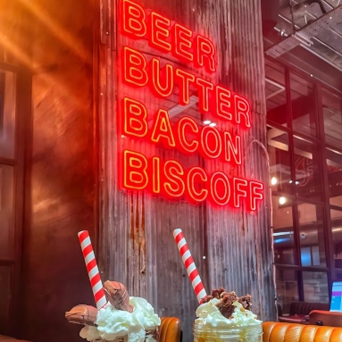 Beer butter bacon biscoff red Custom Neon® sign @brewskirestaurants
