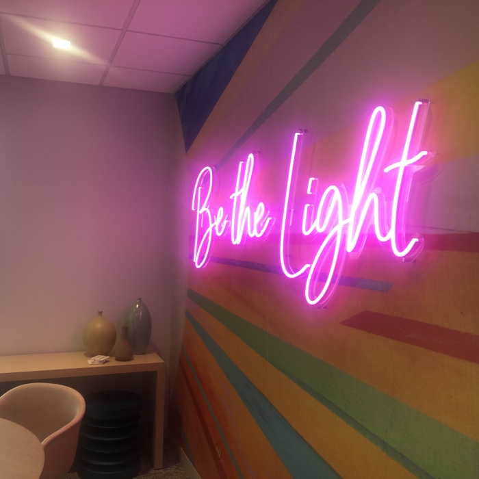 Pink office quote sign by Custom Neon® @insightglobal