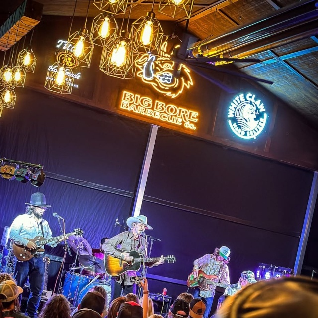 Multicolor Custom Neon® restaurant stage logo sign @bigborebarbeque