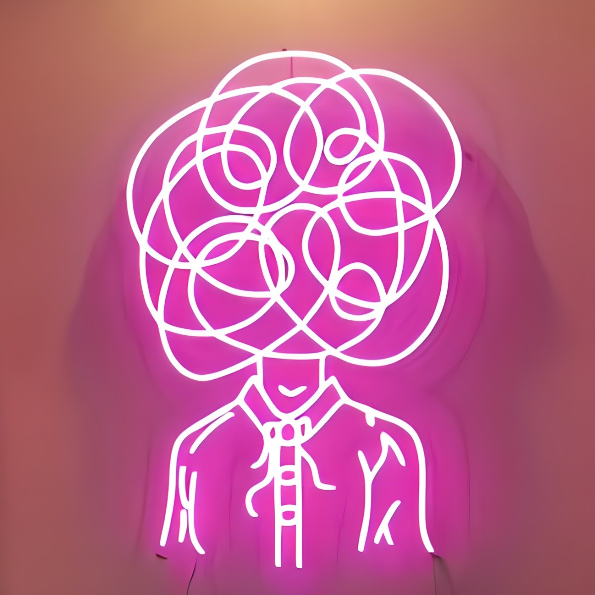 Pink brain fog LED neon artwork by Custom Neon® 
