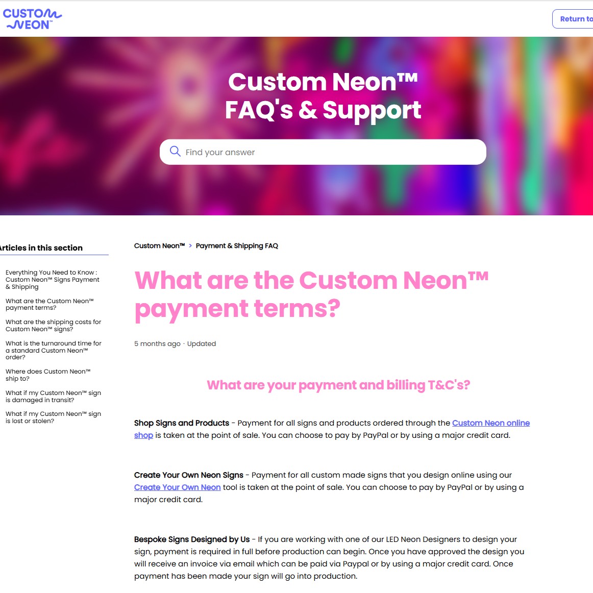 Payment Options and Security