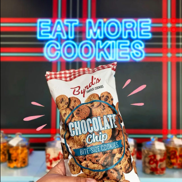 Blue Custom Neon® bakery quote sign @byrdfamouscookie