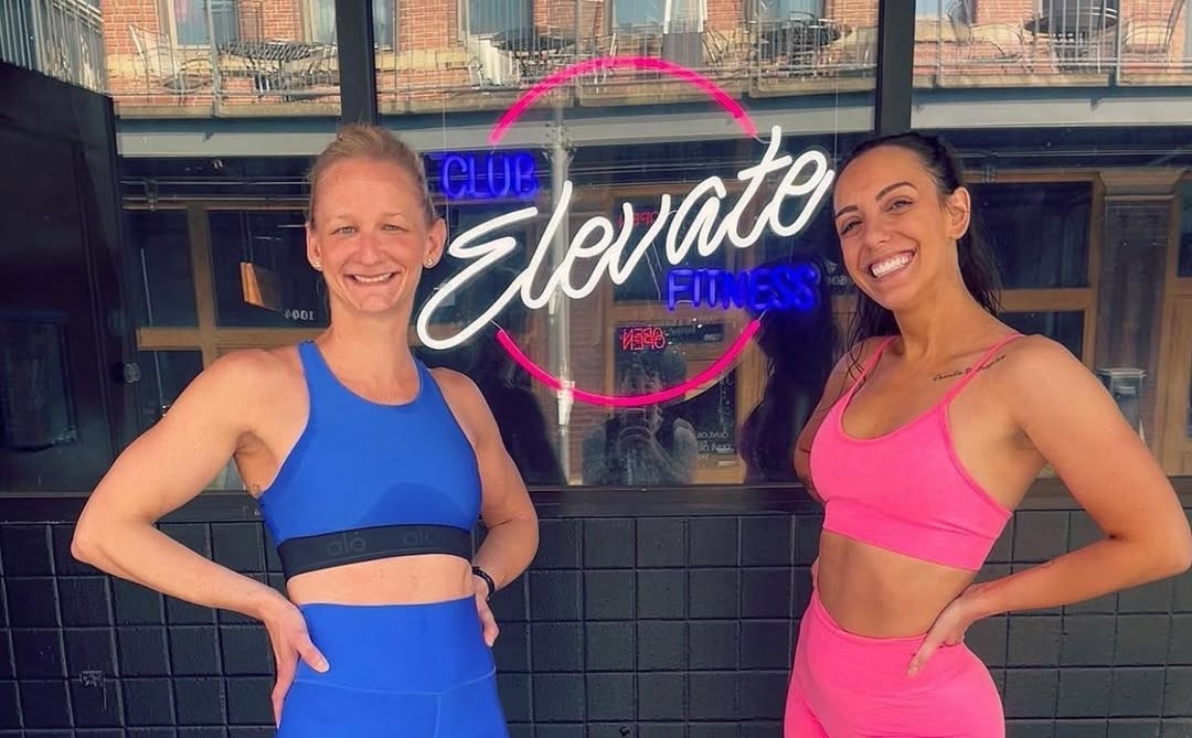 Multicoloured Club Elevate Fitness Custom Neon® window logo sign @elevatepgh