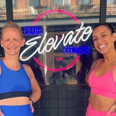 Multicoloured Club Elevate Fitness Custom Neon® window logo sign @elevatepgh