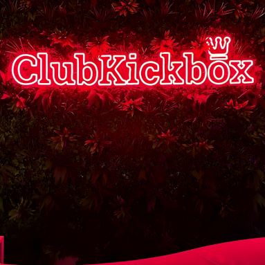 Club Kickbox red Custom Neon® logo @clubkickbox