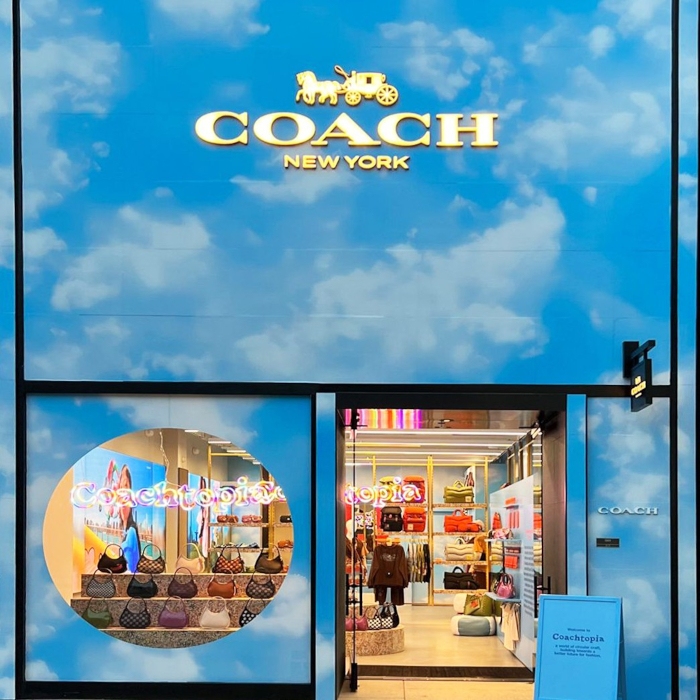 multicolor Custom Neon® window sign in New York City @coachny