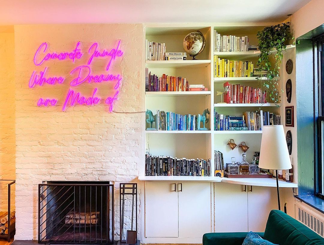 Custom Neon® interior decor sign in a NYC brownstone @therathproject