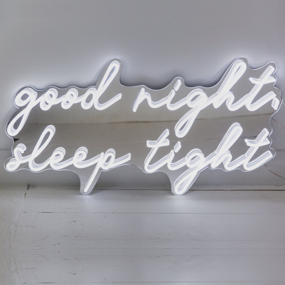 Custom Neon® sign with a silver mirror backing