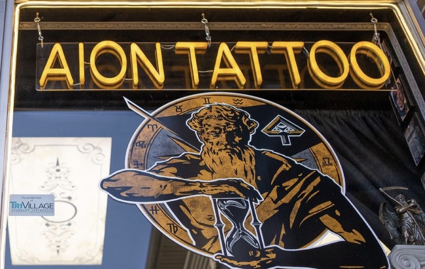 Custom Tattoo Salon Studio Company Name Vintage Logo Business Wall Sign With LED
