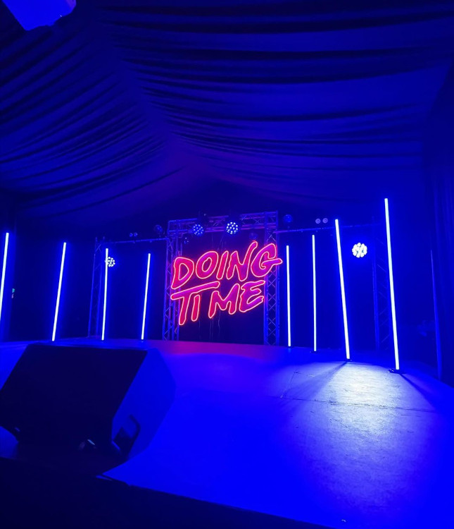 Custom Neon® color changing stage sign @karenfromfinance