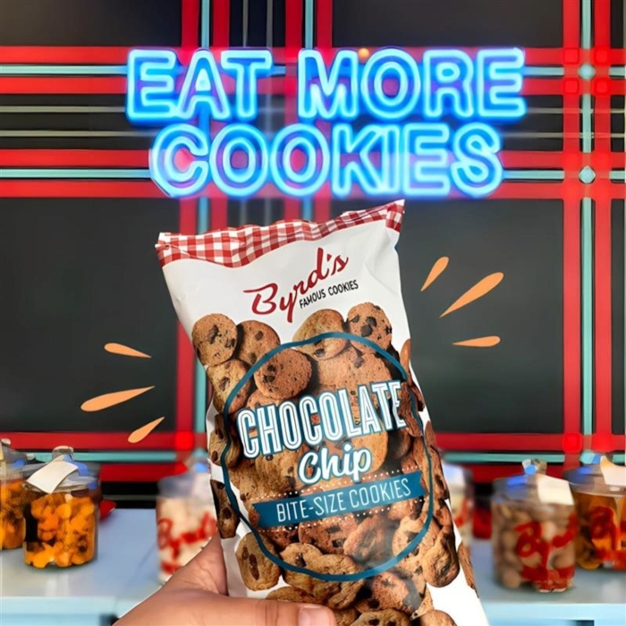 Blue Custom Neon® quote sign for retail display @byrdcookieco