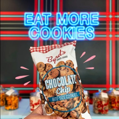 Blue Custom Neon® bakery quote sign @byrdfamouscookie