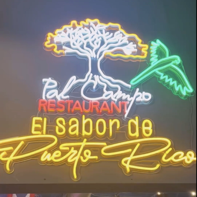 Custom Neon® restaurant logo sign @palcamporestaurant