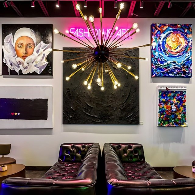 Pink FASHION IS ART Custom Neon® feature wall sign @zcospaceclubhouse