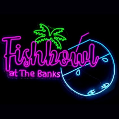 Custom Neon® logo sign for bar @fishbowlatthebanks