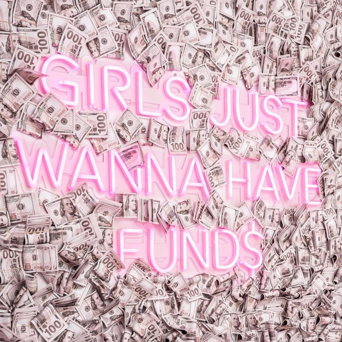 Girls just wanna have funds pink Custom Neon® song lyric sign @winkd_lash @ameliaknoxdesign