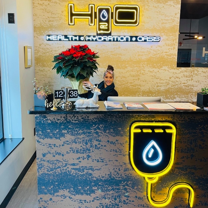 Multicoloured Milwaukee health clinic sign by Custom Neon® @h2omke