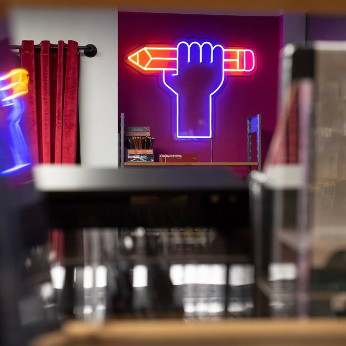 Multi colored Custom Neon® St Louis retail store sign @stlartsupply