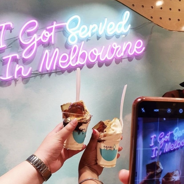 Pink and white Custom Neon® quote sign @igotservedinmelbourne