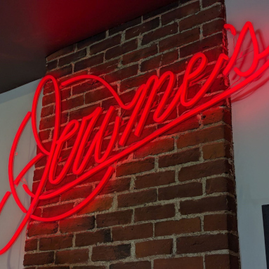 Custom Neon® red sports bar logo @jeromesofportland