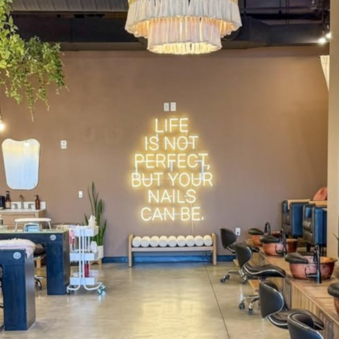 Warm white Custom Neon® nail salon quote sign @614luxelounge