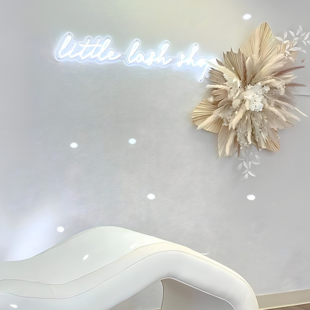 White little lash shop Custom Neon® lash studio sign @littlelashshop
