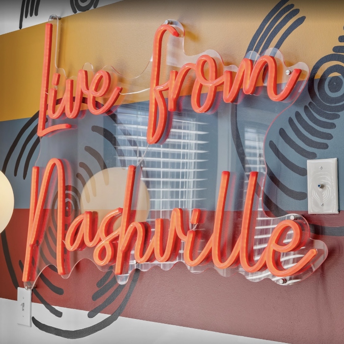 Nashville feature wall sign by Custom Neon® @worknplays