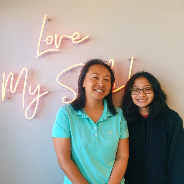 Light red love my smile Custom Neon® selfie wall sign @mysmileorthosd