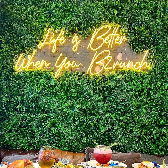 Yellow Custom Neon® restaurant quote sign @brunchharlem