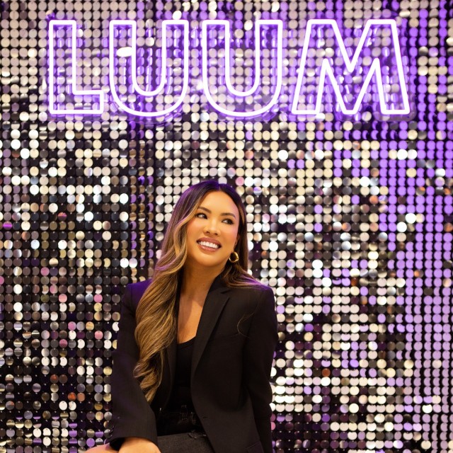 Purple Custom Neon® lash studio logo sign @luumlash