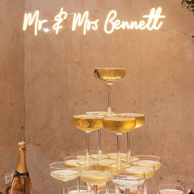 Northshore neon font wedding sign example