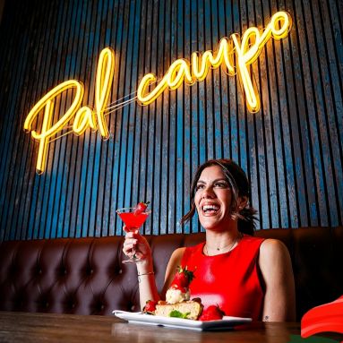 Custom Neon® restaurant name sign @palcamporestaurant