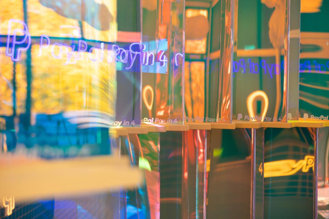 Custom Neon® PayPal Pay in 4 logo sign @seekeragency