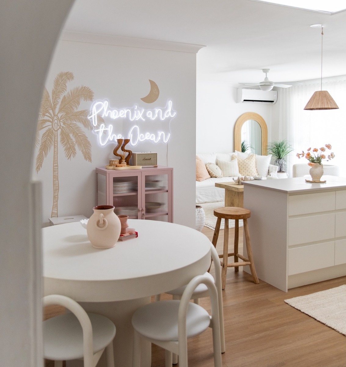 White Custom Neon® personalized home wall sign  @phoenixandtheocean