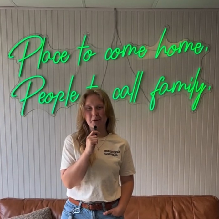 Large green Custom Neon® quote sign @covercitychurch